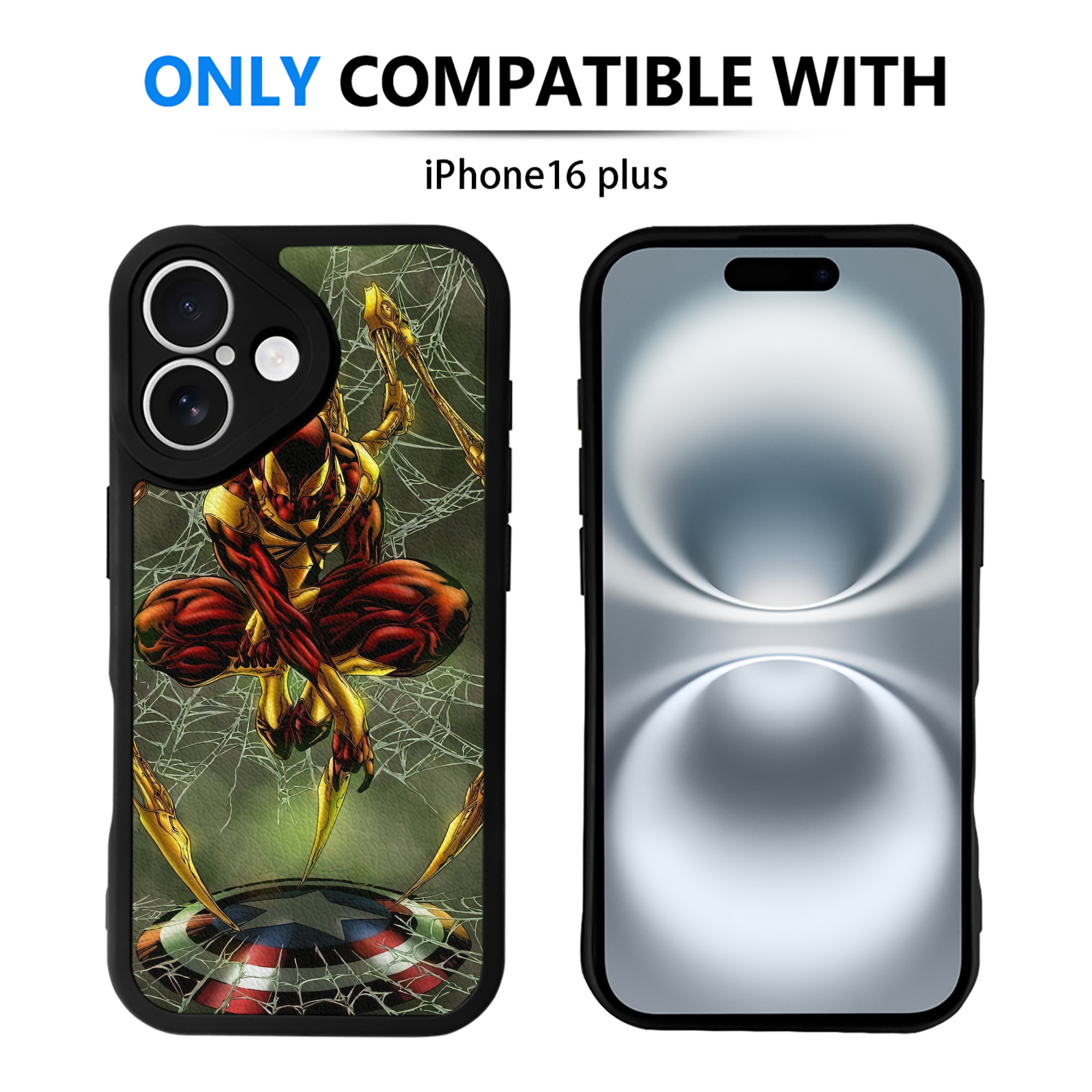 （画像用） Spider Man スパイダーマン 【iPhone 16シリーズ対応】シリコンスマホケース（レザー調） 材質：シリコン
